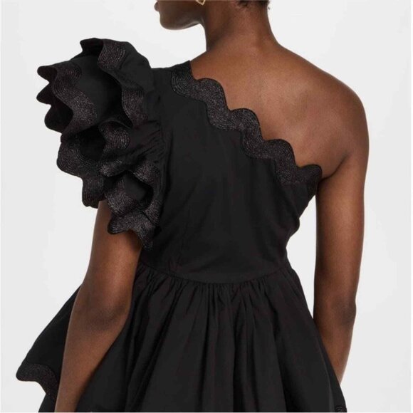 NEW CELIA B Lava Dress One Shoulder Black Cocktail Mini, Ruffles, XS SOLD OUT - Picture 8 of 15
